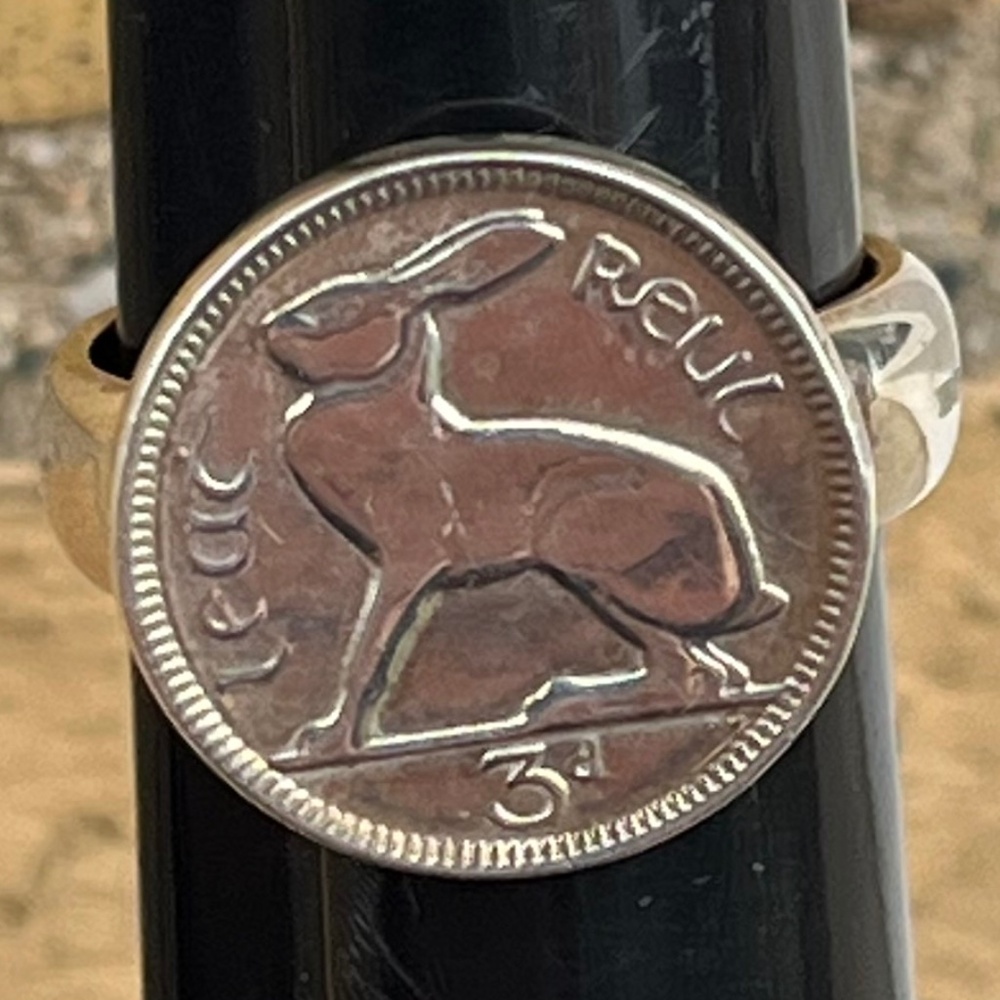 Katie Mullally KMM Irish 3D Rabbit Bunny Coin Sterling Ring OS